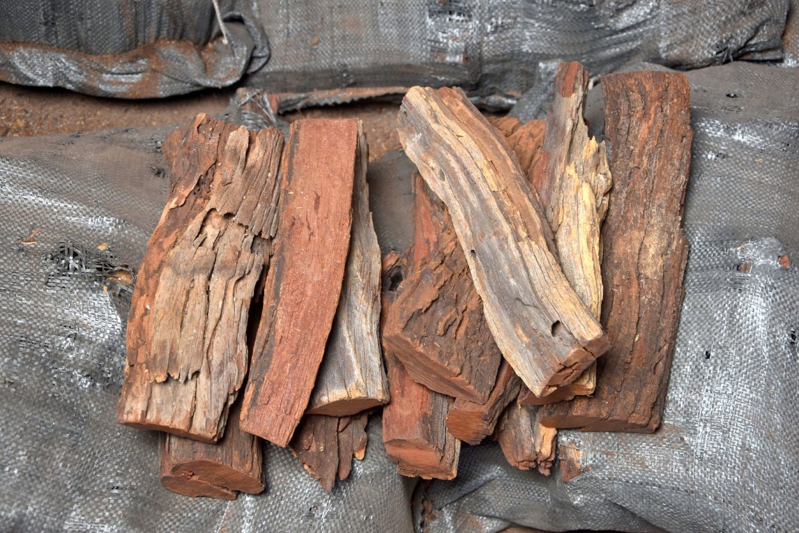 Olive and plum smoking wood chunks